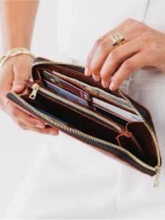 Portland Leather Goods Women's Accordion Zip Wallet,