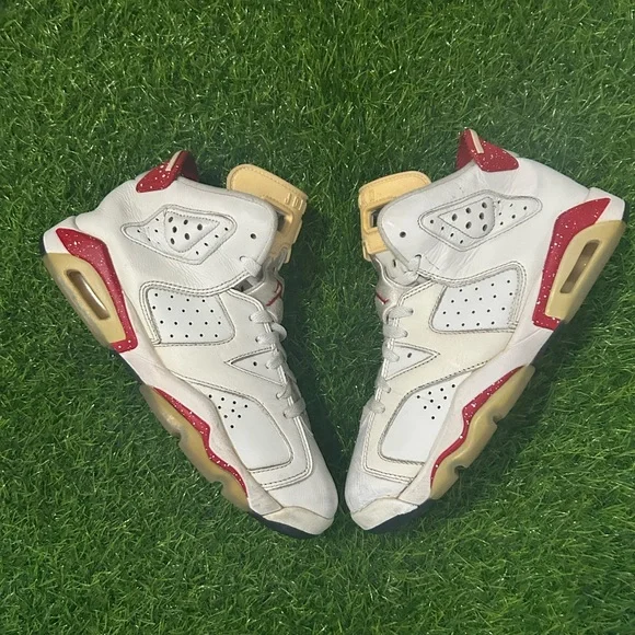 Air Jordan 6 Red Oreo Size 7Y GS White Red Used No Box