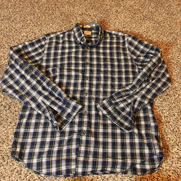 J. Crew Classic Flannel Shirt Brushed Twill Plaid Button Down Long‎ Sleeve L