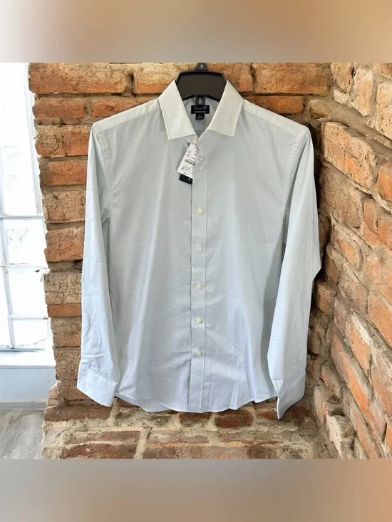 J Crew Shirt Men Small Green Slim Performance Stretch Quick Dry Button Up Dress