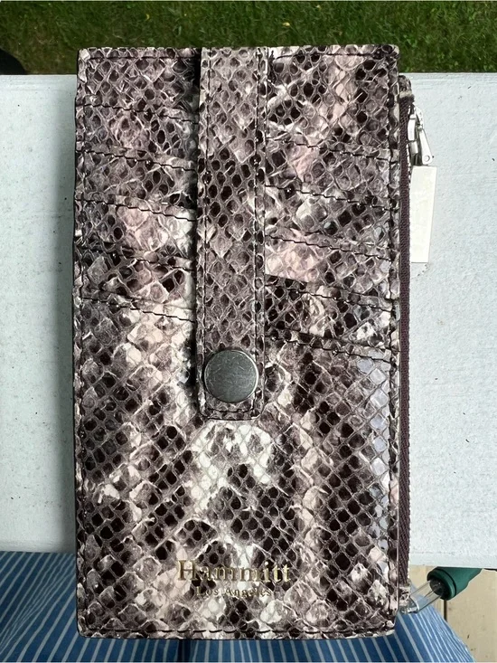 Hammitt 210 West Snake-Print Leather Wallet card holder