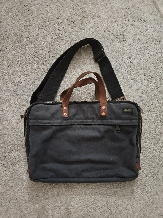 Jack Spade Warren Street New York Slim Brief Wax Cotton Laptop Bag