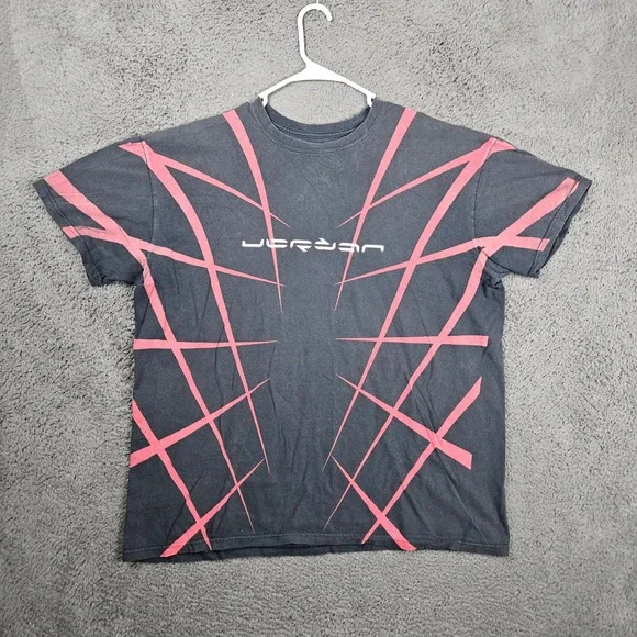 Jordan Mens XXL Black Red Abstract Geometric Graphic Short Sleeve T-Shirt‎
