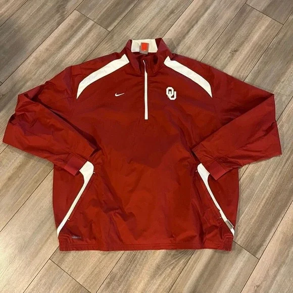 Nike Oklahoma Red Athletic Pullover Hoodie Men Large‎
