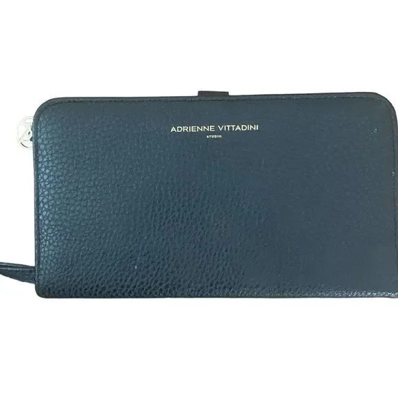 Adrienne Vittadini Black Leather Clutch