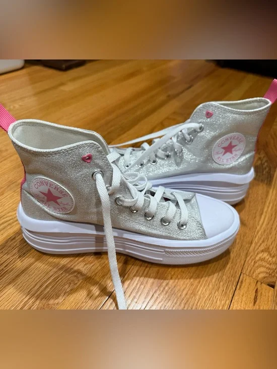 Big Girls Chuck Taylor All Star Move Sparkle Platform High Top Casual Sneakers
