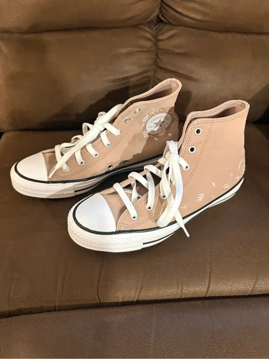 Converse High Top Sneakers in Dusty Pink with White Accents