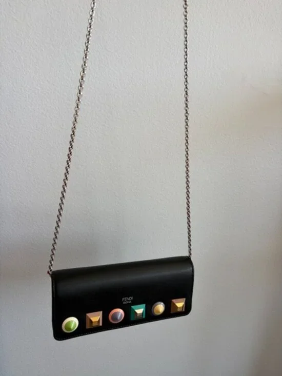 FENDI Medium Rainbow Stud Wallet on Chain