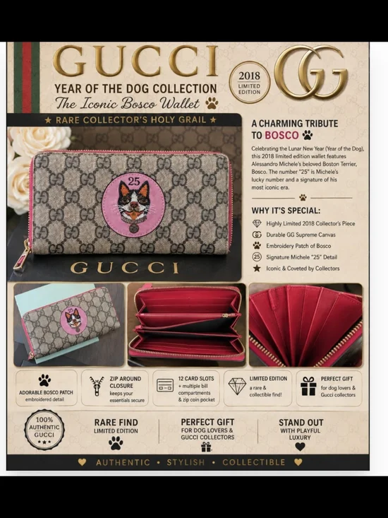 Rare Collector's Holy GrailLimited Edition Gucci Year of the Dog 