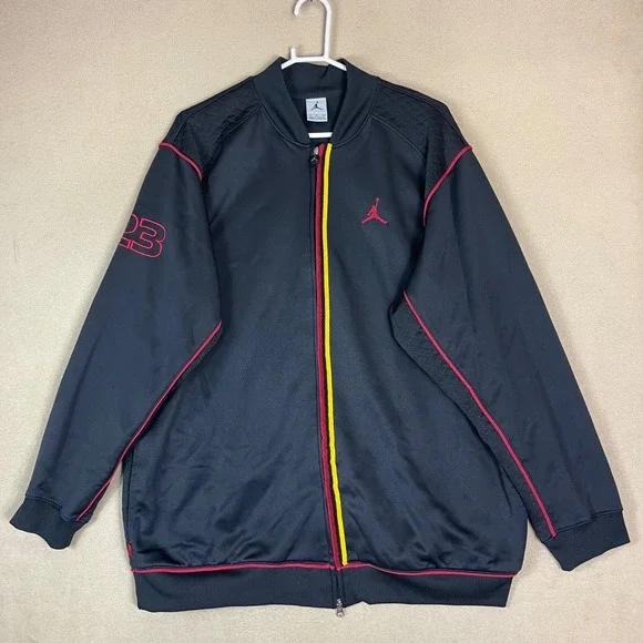 Jordan 23 Track Jacket Black Red Yellow Zip Up Mens‎ Size XL Basketball