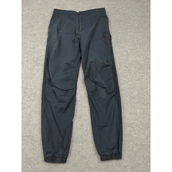 Jordan Pants Mens Medium Blue Woven Joggers Elastic Waist Zip Fly Pockets