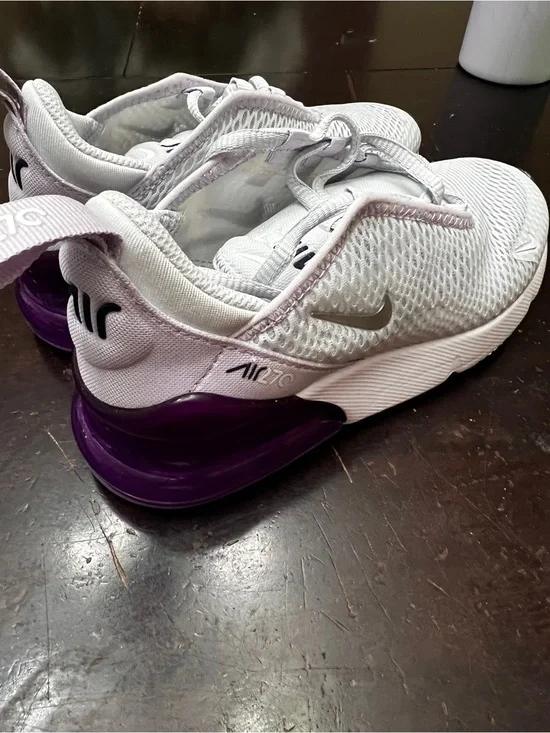 Nike White and Purple Air 270 Running Shoes