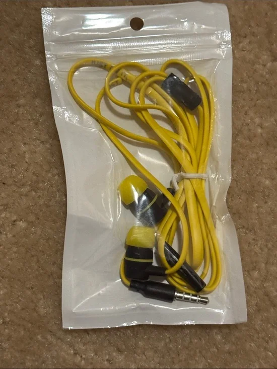 Yellow Wired In-Ear Headphones - Universal 3.5mm Earbuds