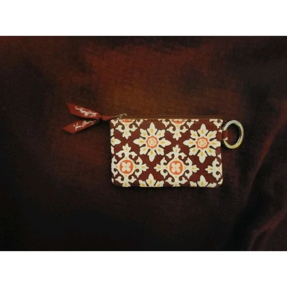 Vera Bradley Burgundy Medallion Mini‎ Zip Coin Purse