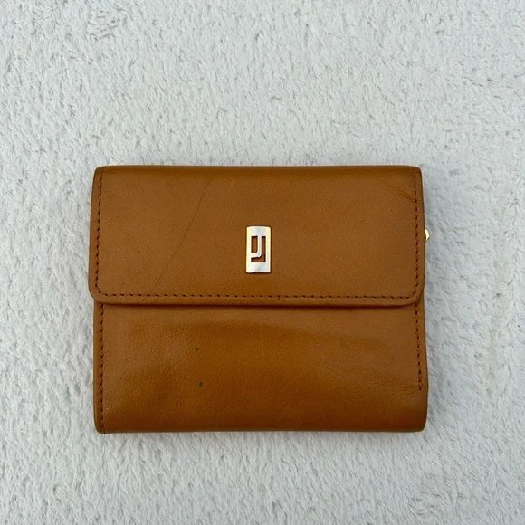 Vintage Jeffries Leather Trifold Wallet Cognac
