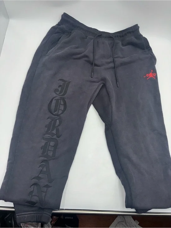 Air Jordan X Awake fleece Sweatpants 'Black red Medium!!