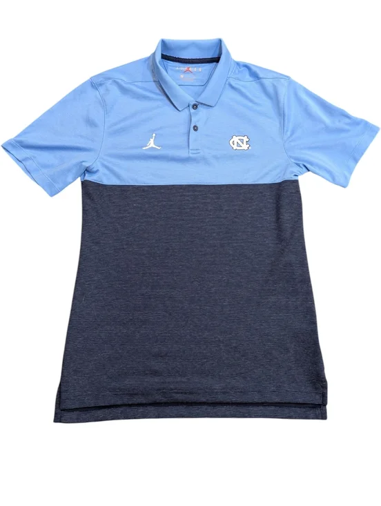 Air Jordan North Carolina Tar Heels Golf Polo 2 Tone Blue Size Small Collegiate