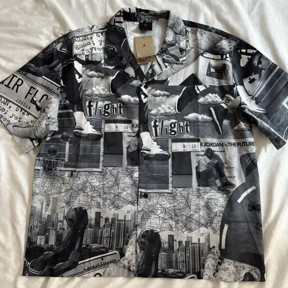 Air Jordan Essentials Printed AOP Button Down Camp Shirt