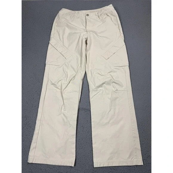 Nike Jordan Cargo Pants Mens 32x31 Beige Canvas Straight Leg Casual FV7098-203