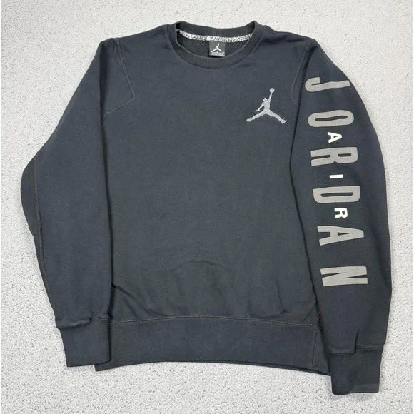 Jordan Sweatshirt Mens Medium Fleece Crewneck Pullover Jumpman Logo 810747-010