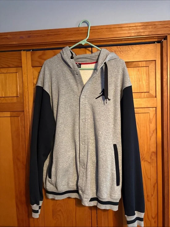Jordan Gray and Navy Hooded Sweatshirt