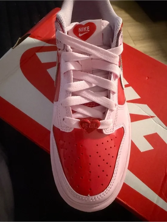 Nike Kids Pink and Red Heart-Accent Sneakers
