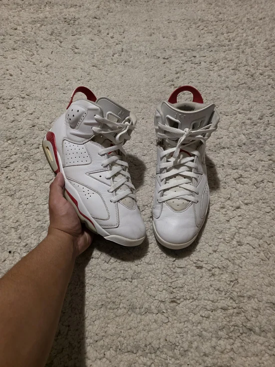 Jordan White and Red Men's Sneakers