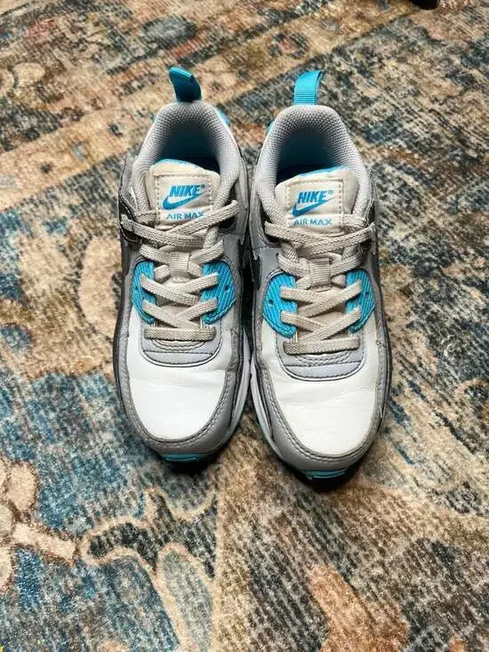 Nike Air Max 90 EasyOn Preschool Sneakers Platinum Tint/Blue Lightning/Wolf Grey