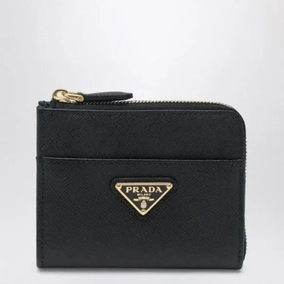 Small Saffiano Leather Zip Wallet
