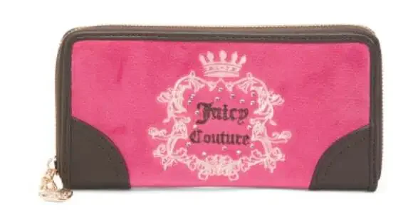 NWT Juicy Couture Key to Juicy Long Accordion Zip Around Wallet Pink Velour with