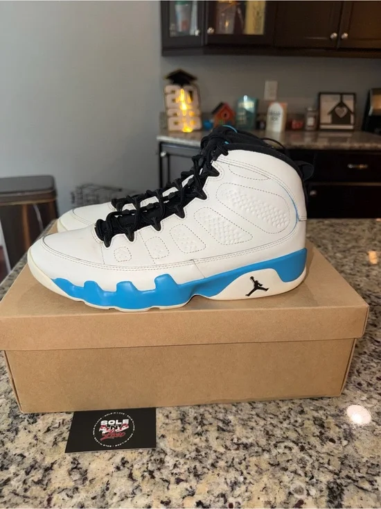Size 9.5 Jordan 9 Retro Powder Blue SKU FQ8992-101 Used No Box No Insoles