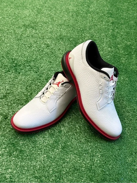Jordan ADG 5 Golf Shoes – White/Black/Varsity Red – Men’s Size 7.5 – Brand New