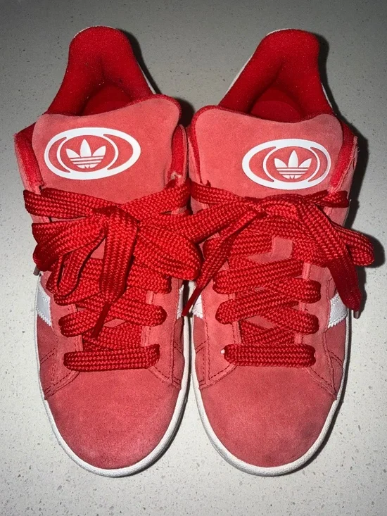 LIKE NEW** Red Adidas Campus Sneakers kids 5.5/womens 7!