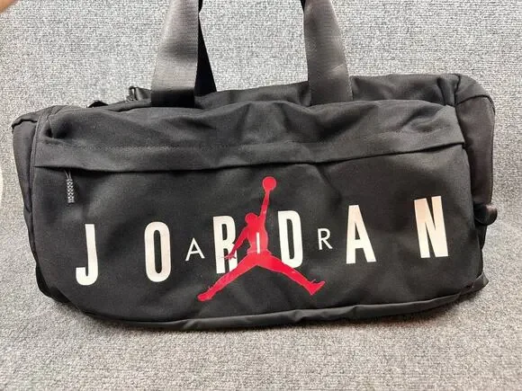 Jordan Jumpman Black Duffle Gym Bag Medium Logo Polyester
