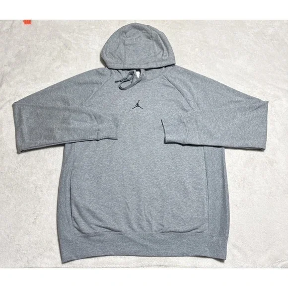 Jordan Sport Hoodie Men's Large Gray Jumpman Logo Dri-Fit Nike