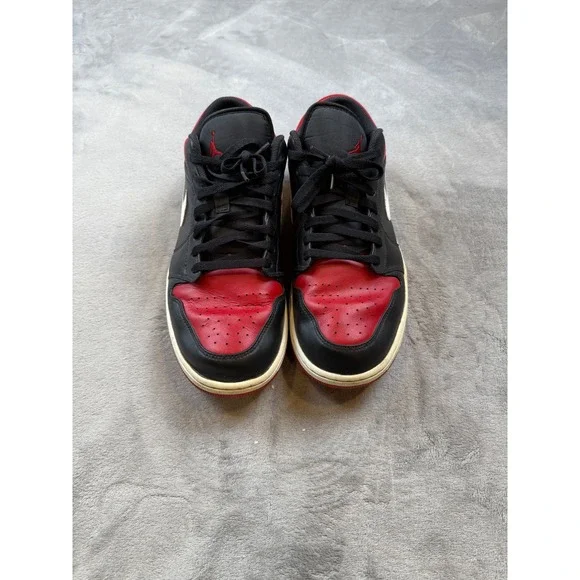 Nike Air Jordan 1 low Men's 13 Alternate Bred Toe‎ White Black Red - 553558-066