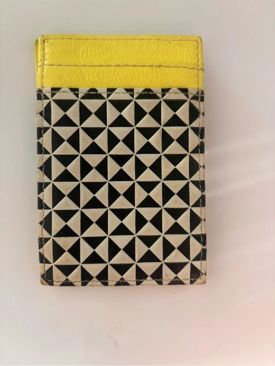 JCrew Vintage Card ‘Magic’ Holder with Yellow Top and Geometric Design