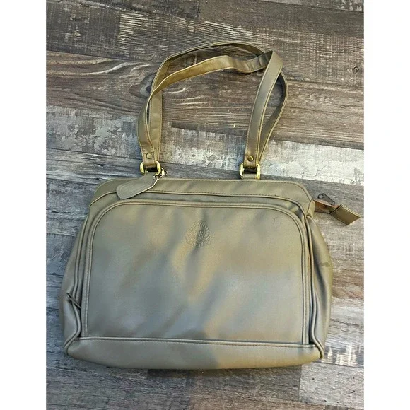 Samsonite Vintage 1970s Tan-Sac Beige Vinyl Lightweight Travel Bag