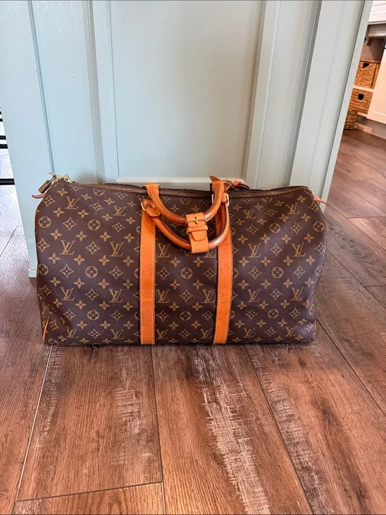 Louis Vuitton Monogram Canvas Travel Duffle with Vachetta Trim