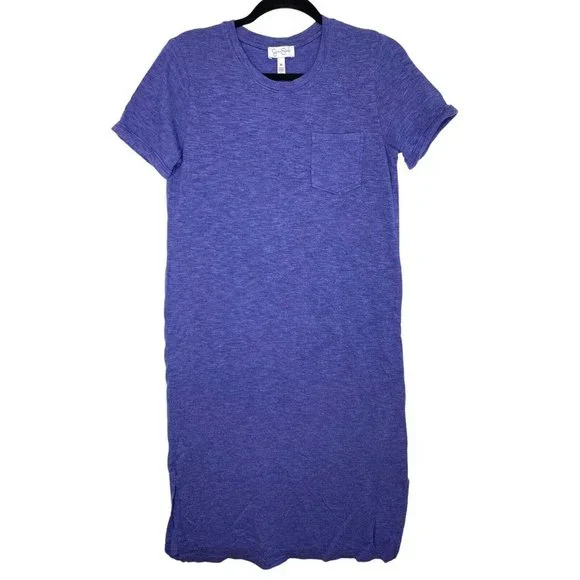 Jessica Simpson Woman's Blue Stretch Trapeze Shirts Dress‎ Medium Pocket Comfy