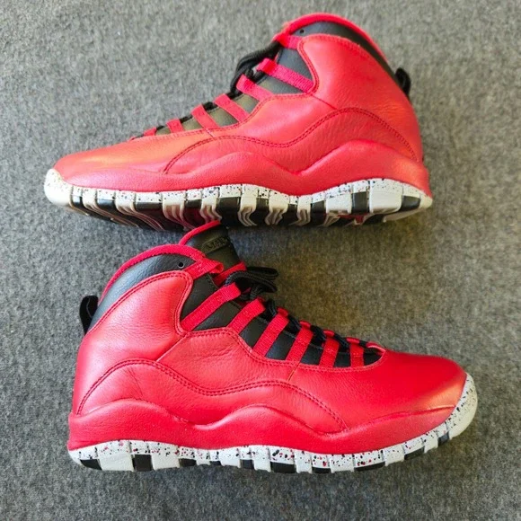 New! Air‎ Jordan 10 Retro 'Bulls Over Broadway' Gym Red Blk 705178-601 Mens Sz 8