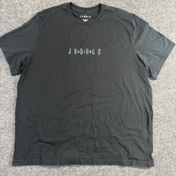Air Jordan Shirt XXL BLACK Double Sided Mens Green Trim