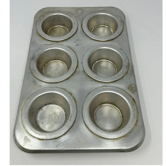 Vintage Rema AirBake 6 Cup Muffin Pan Insulated Aluminum Bakeware PAT 4595126