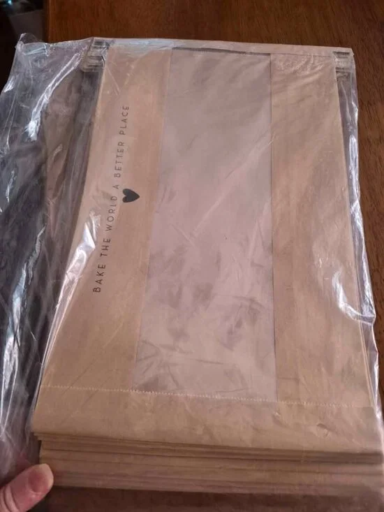Pack of 50 made with love tab lock window bread bags