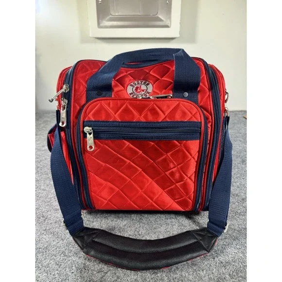 MLB Boston Red Sox Nation Fan Rolling Carry On Travel Tailgate Bag Rare Good