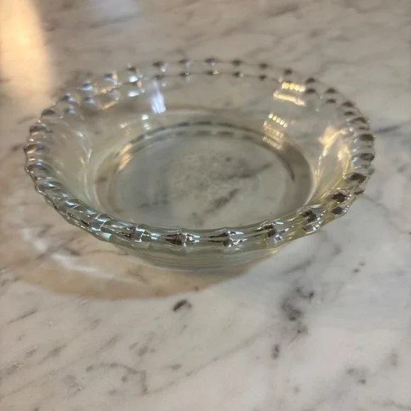 Pyrex 5 Inch Clear Glass Mini Pie Plates Scalloped Rim Set of 2 Vintage 205
