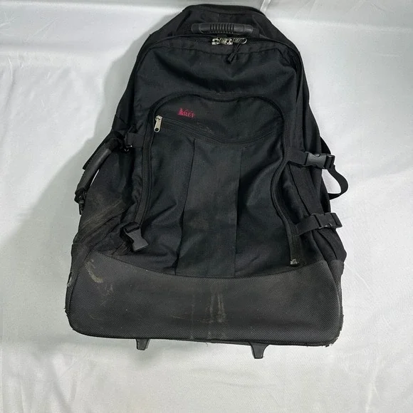 REI‎ Rolling Backpack Black Wheeled Travel Pack Carry On Luggage 30