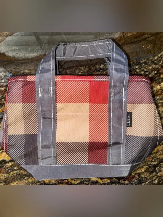 L.L. Bean Plaid Canvas Tote