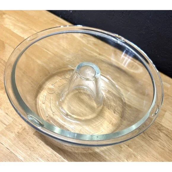 Vintage Clear Glass Bundt Angel Food Cake Pan Jello Mold Baking Dish