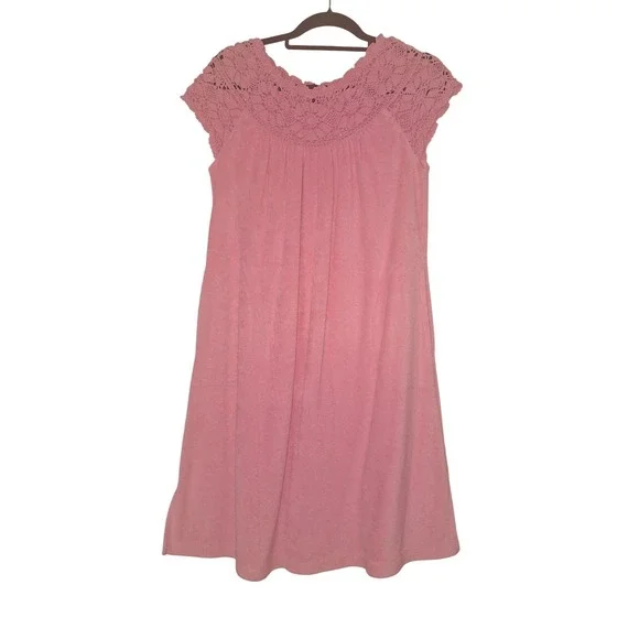 Miss Elaine Relax Size‎ Small Terry Cloth Mini Dress Swim Cover Lounge Pockets